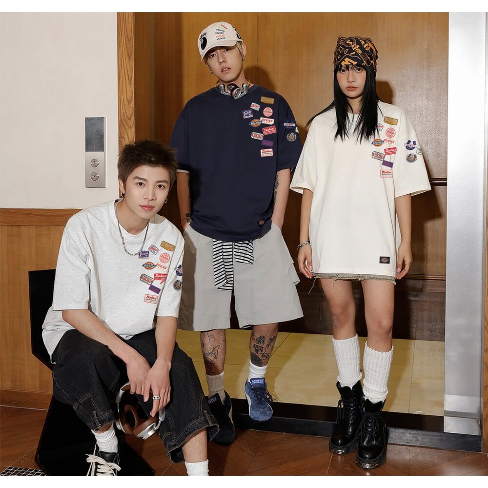 Dickies 重磅 塗鴉 貼布 經典LOGO 徽章 小雛菊 復古短T-圖片-6