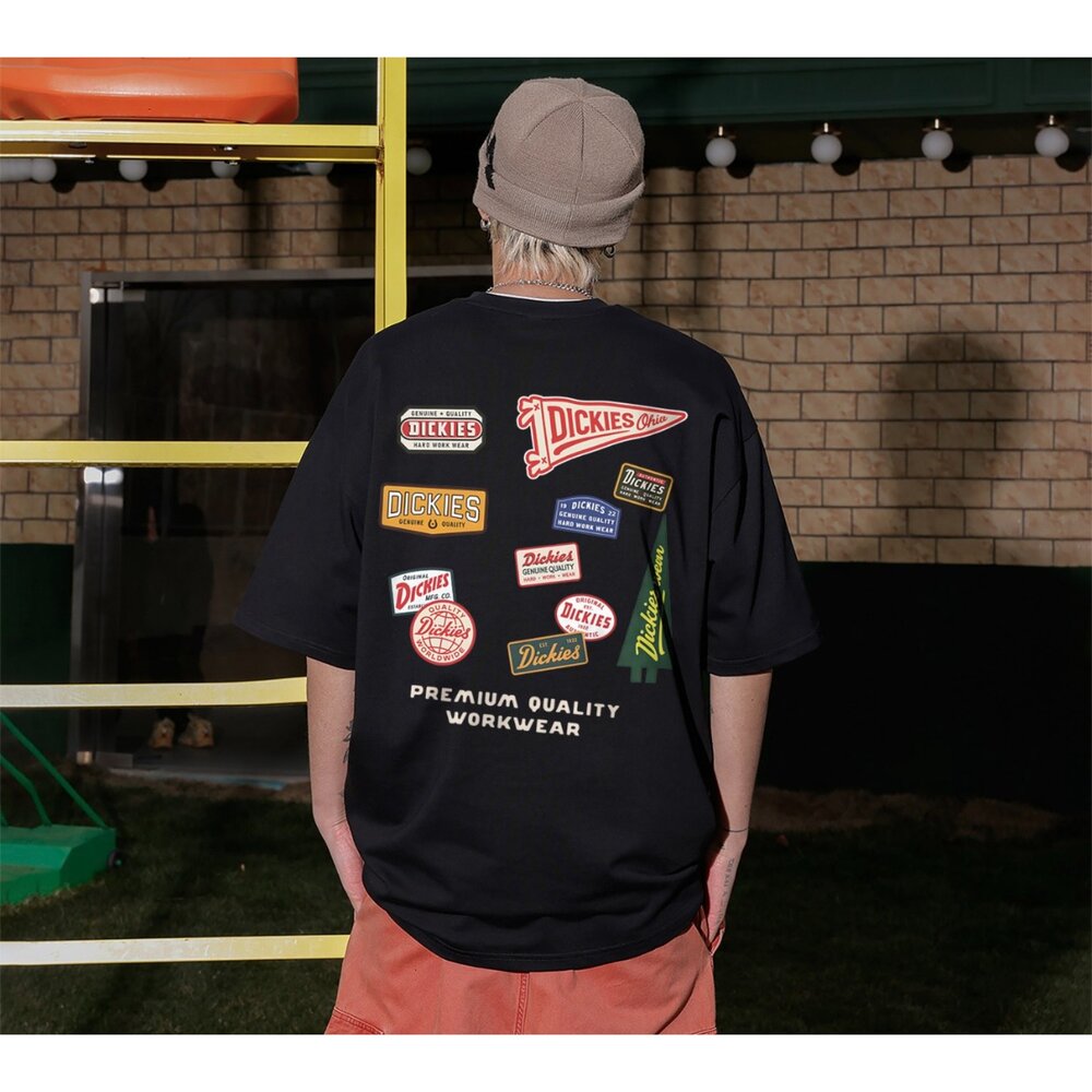 Dickies 重磅 塗鴉 貼布 經典LOGO 徽章 小雛菊 復古短T-圖片-8