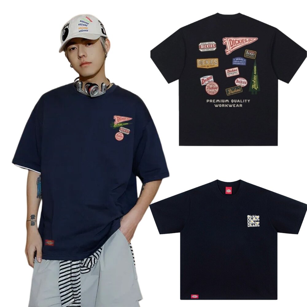 260805162256-Dickies 重磅 塗鴉 貼布 經典LOGO 徽章 小雛菊  復古短T