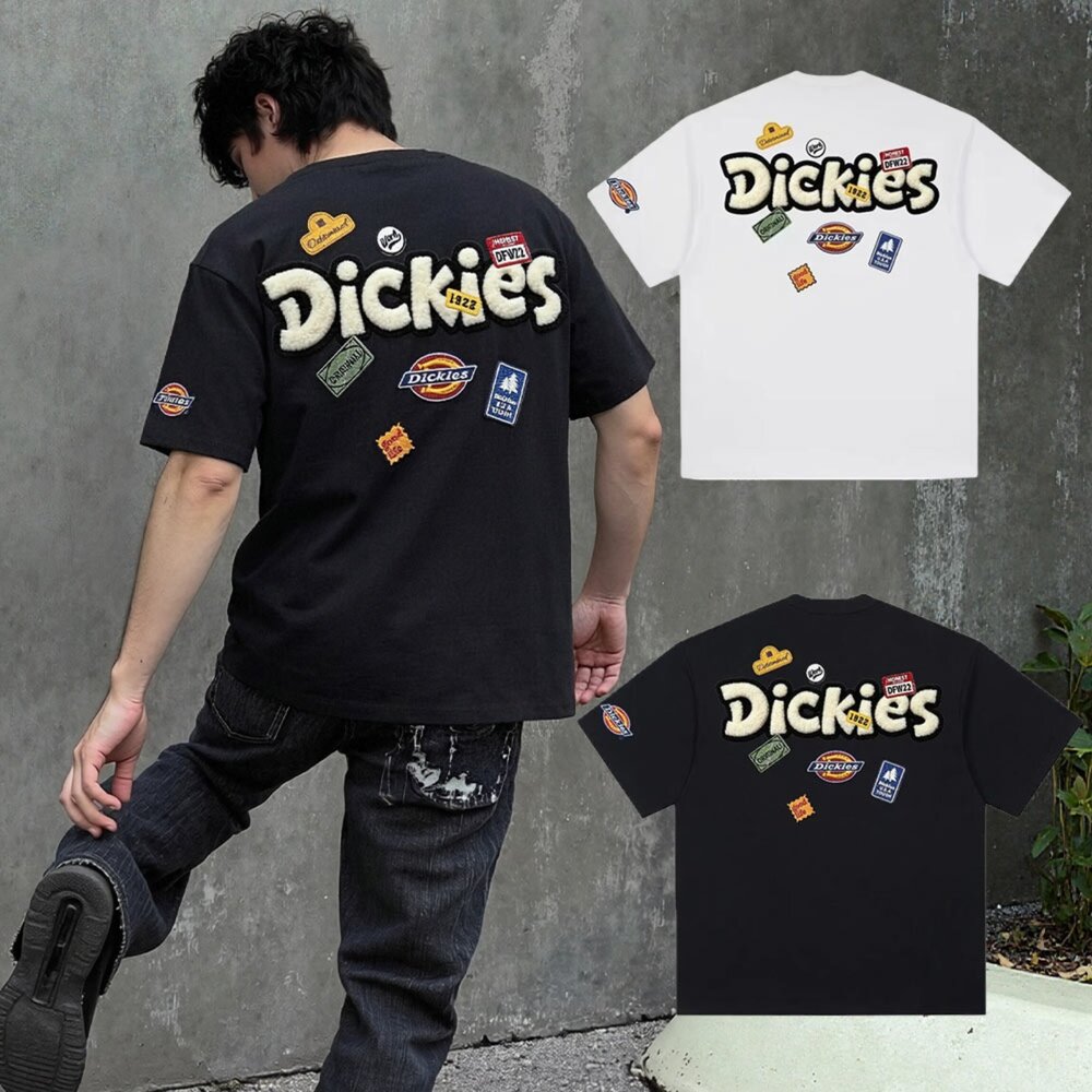 260828154424-Dickies 重磅 塗鴉貼紙毛毛燙印LOGO 反轉LOGO  短袖 T恤
