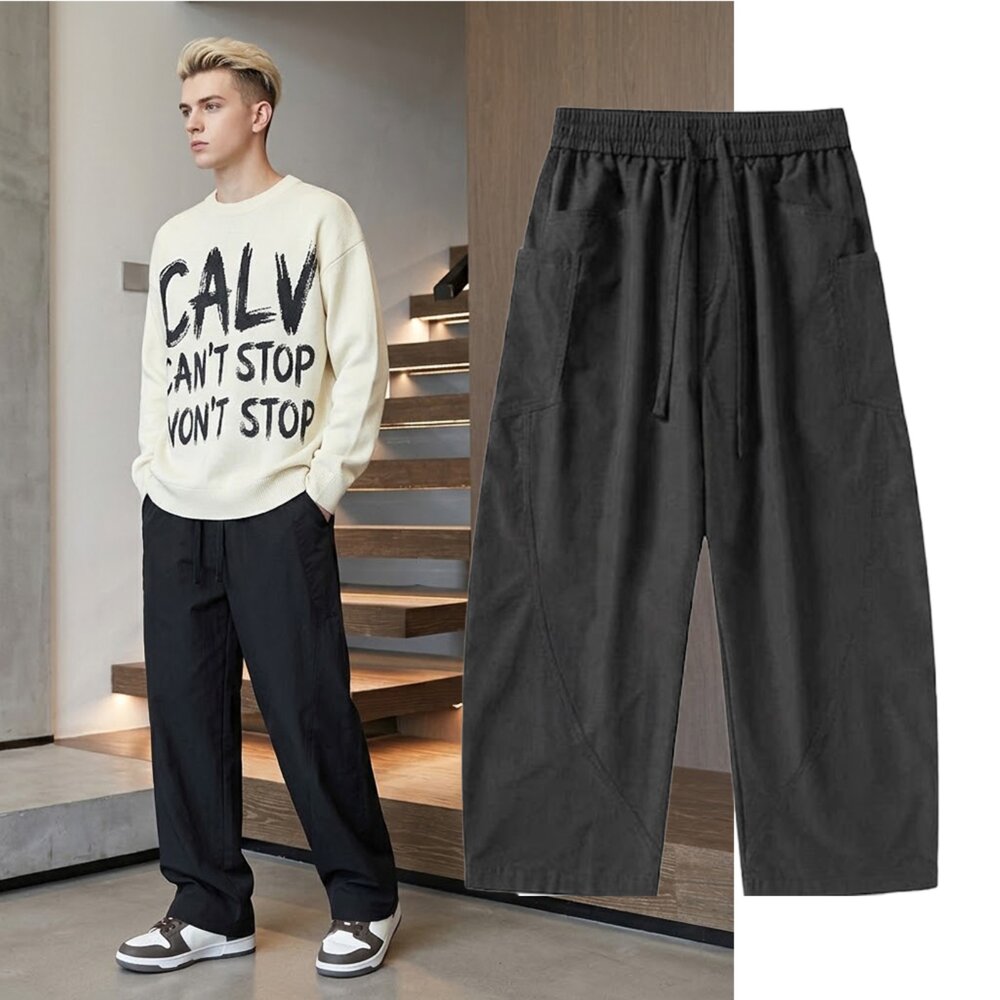 260924171337-Dickies 男款 素面涼感彎刀褲 輕盈透氣尼龍 抽繩中腰