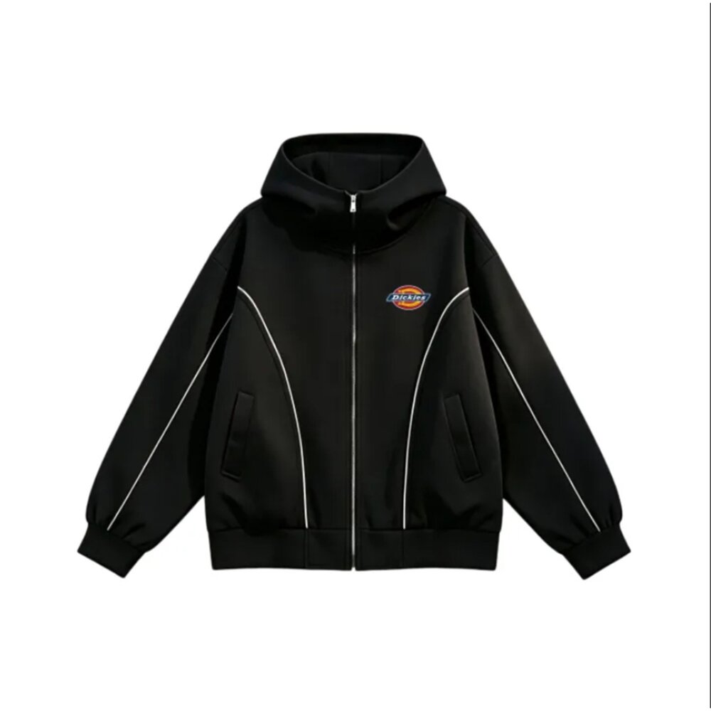 Dickies 美式高領連帽外套 經典馬蹄Logo 寬版落肩 重磅純棉 男女同款-圖片-2