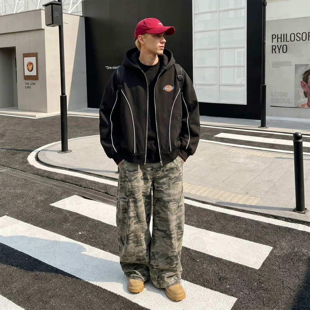 Dickies 美式高領連帽外套 經典馬蹄Logo 寬版落肩 重磅純棉 男女同款-圖片-4