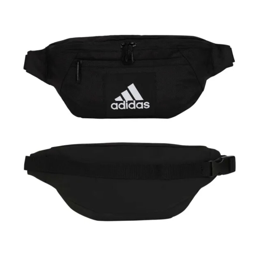 ADIDAS 腰包 側背包 斜背 隨身包 經典三線 logo 配件 黑色 IT2047-圖片-2