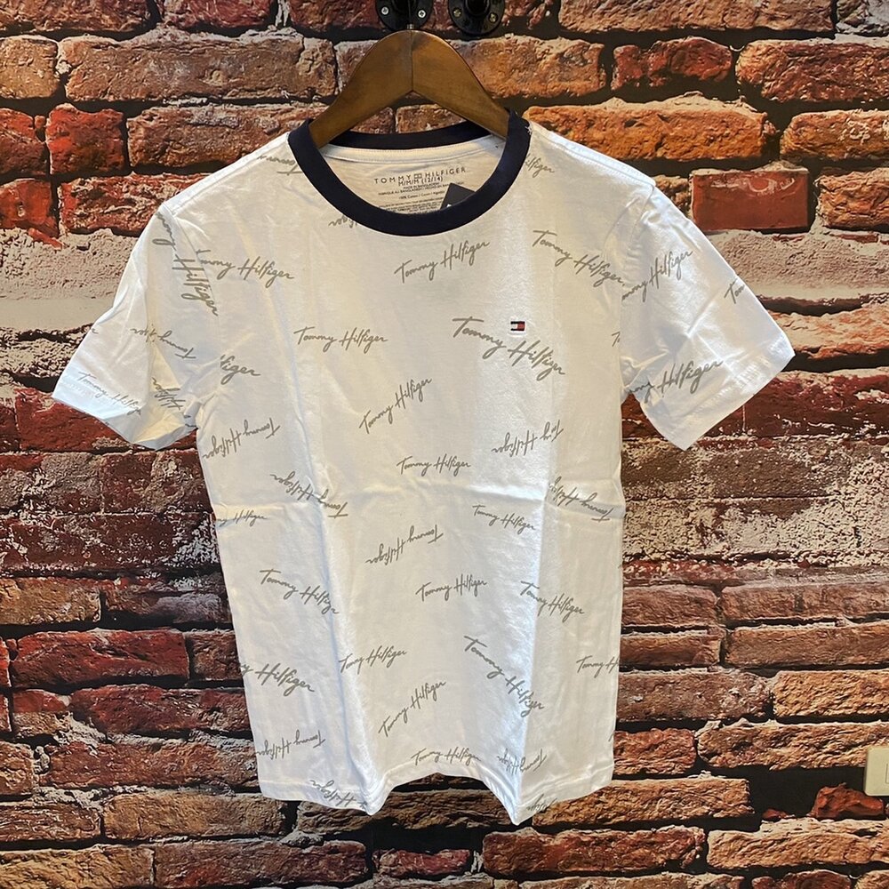 Tommy Hilfiger 青年版 滿版 短Tee 情侶裝 TOMMY 短袖 男女皆可穿-圖片-5