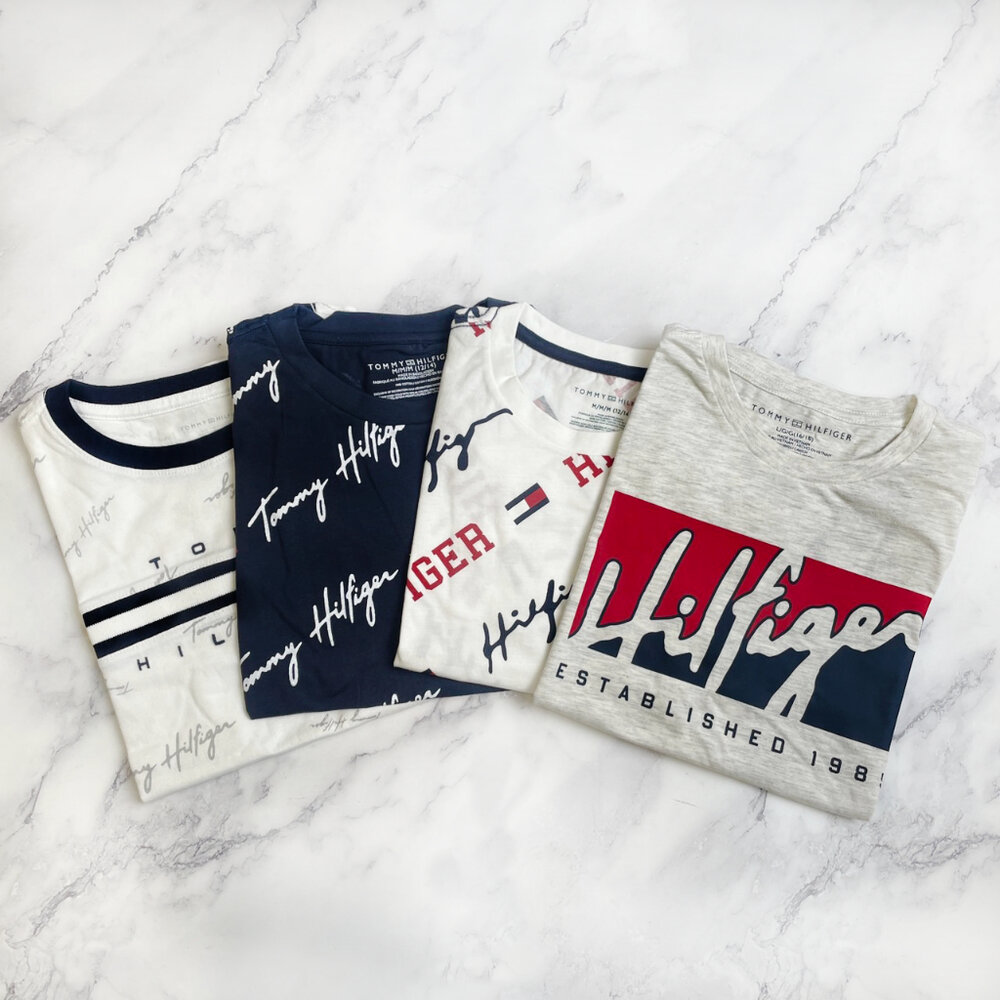 2938977759-Tommy Hilfiger 青年版 滿版 短Tee 情侶裝 TOMMY 短袖 男女皆可穿