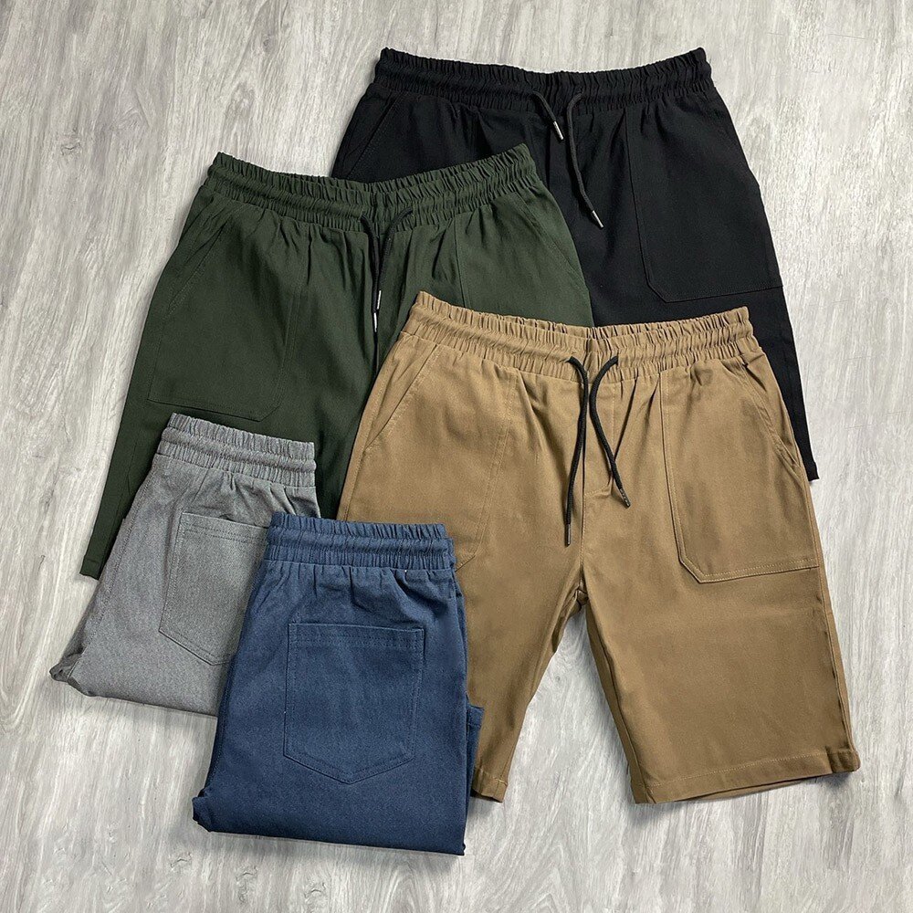韓版 短褲 基本款 素面 微彈性短褲 韓版短褲 夏季短褲 休閒短褲 高磅數 大口袋 牛仔短褲 工作短褲 大尺碼 1604-圖片-1