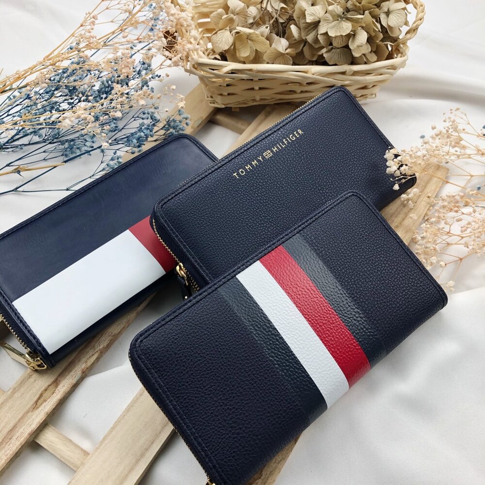 3912285644-TOMMY Tommy Hilfiger  長夾 經典LOGO 皮革 零錢帶 多卡皮夾 TOMMY長夾