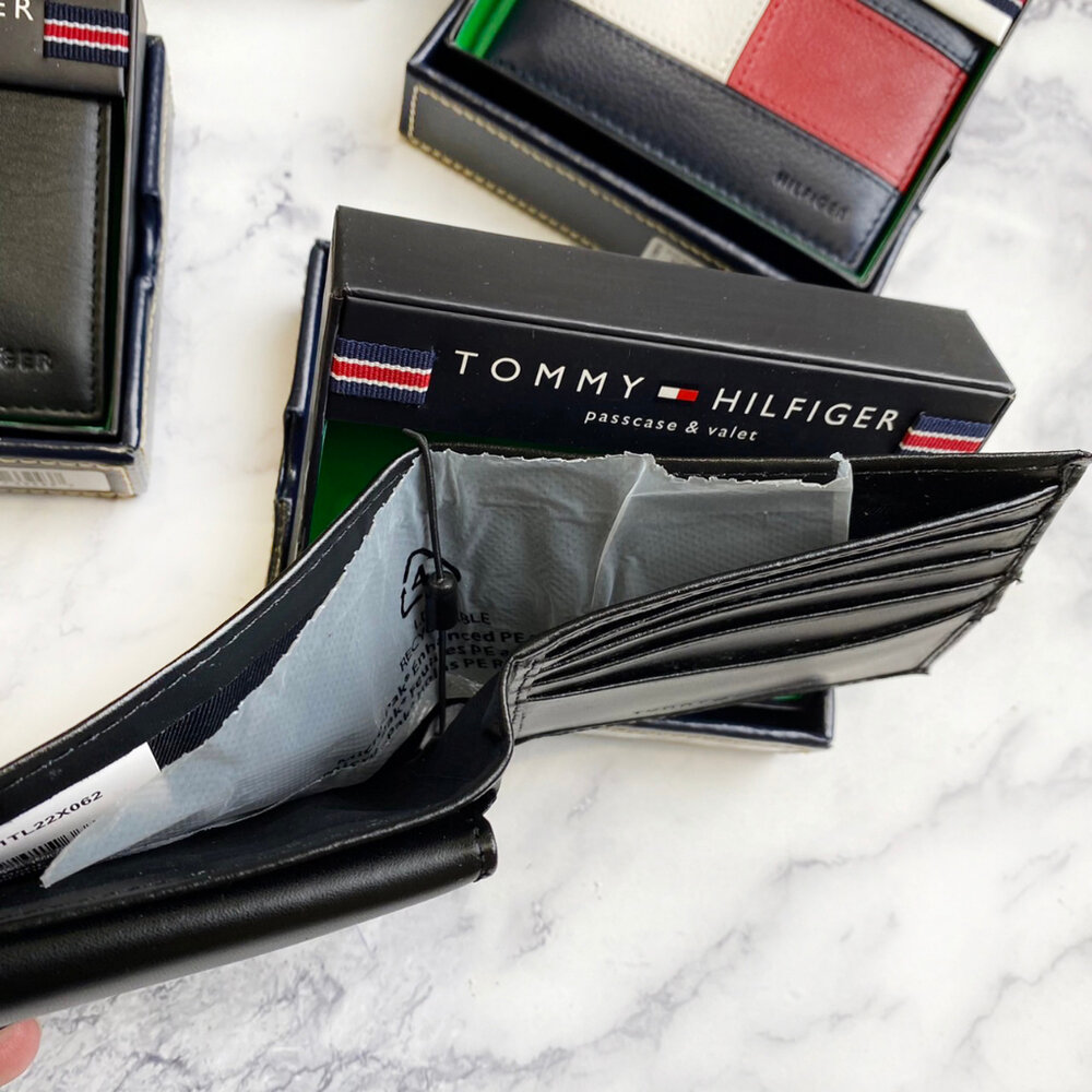 TOMMY HILFIGER 防刮 可拆相片夾 零錢袋短夾 皮夾禮盒 男生皮夾 男用錢包 短夾 男用短夾-圖片-4