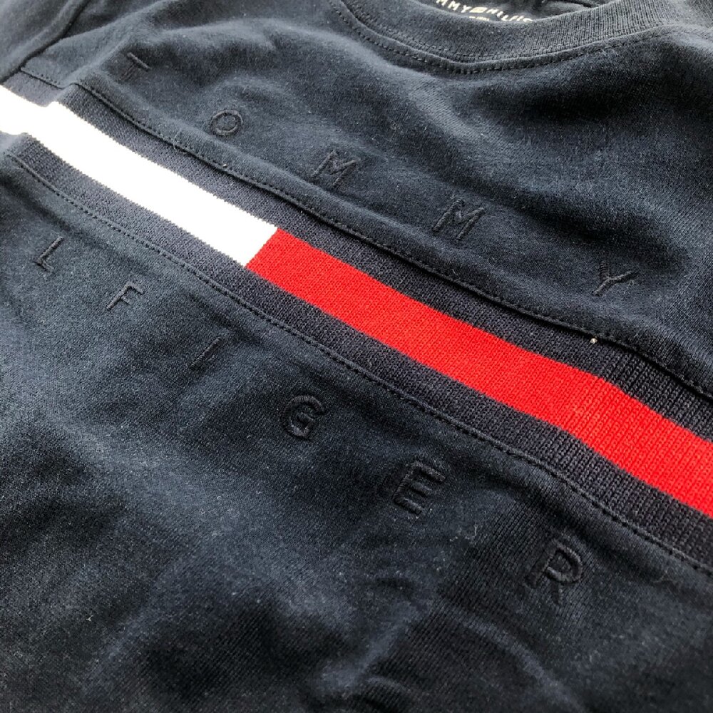 TOMMY HILFIGER tommy 經典款 青年 女款 短t 刺繡 螺紋字體 短袖t恤 露肚 文字 t-shirt-圖片-2