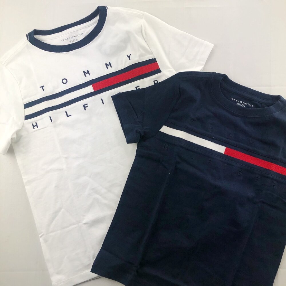 TOMMY HILFIGER tommy 經典款 青年 女款 短t 刺繡 螺紋字體 短袖t恤 露肚 文字 t-shirt-圖片-3