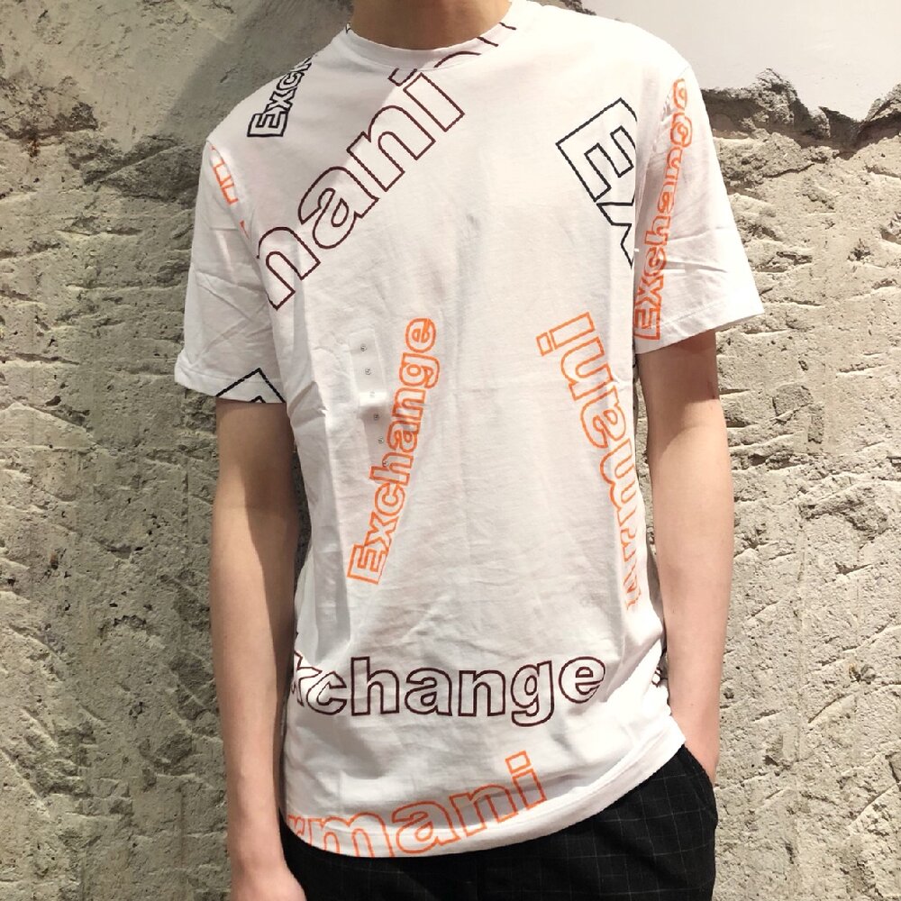 4823351045-AX armani exchange 美國男版 T-shirt 短袖t恤 男款 棉質 滿版大LOGO 短袖 現貨