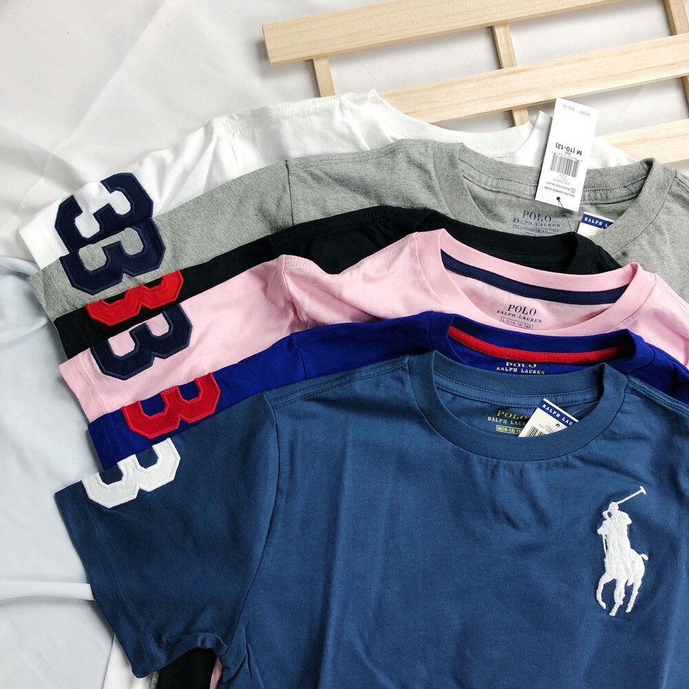 Ralph Lauren polo 大馬 男 女生衣著 刺繡 大馬短t 素面短T 青年款 閨蜜套裝 情侶裝 素t-圖片-1