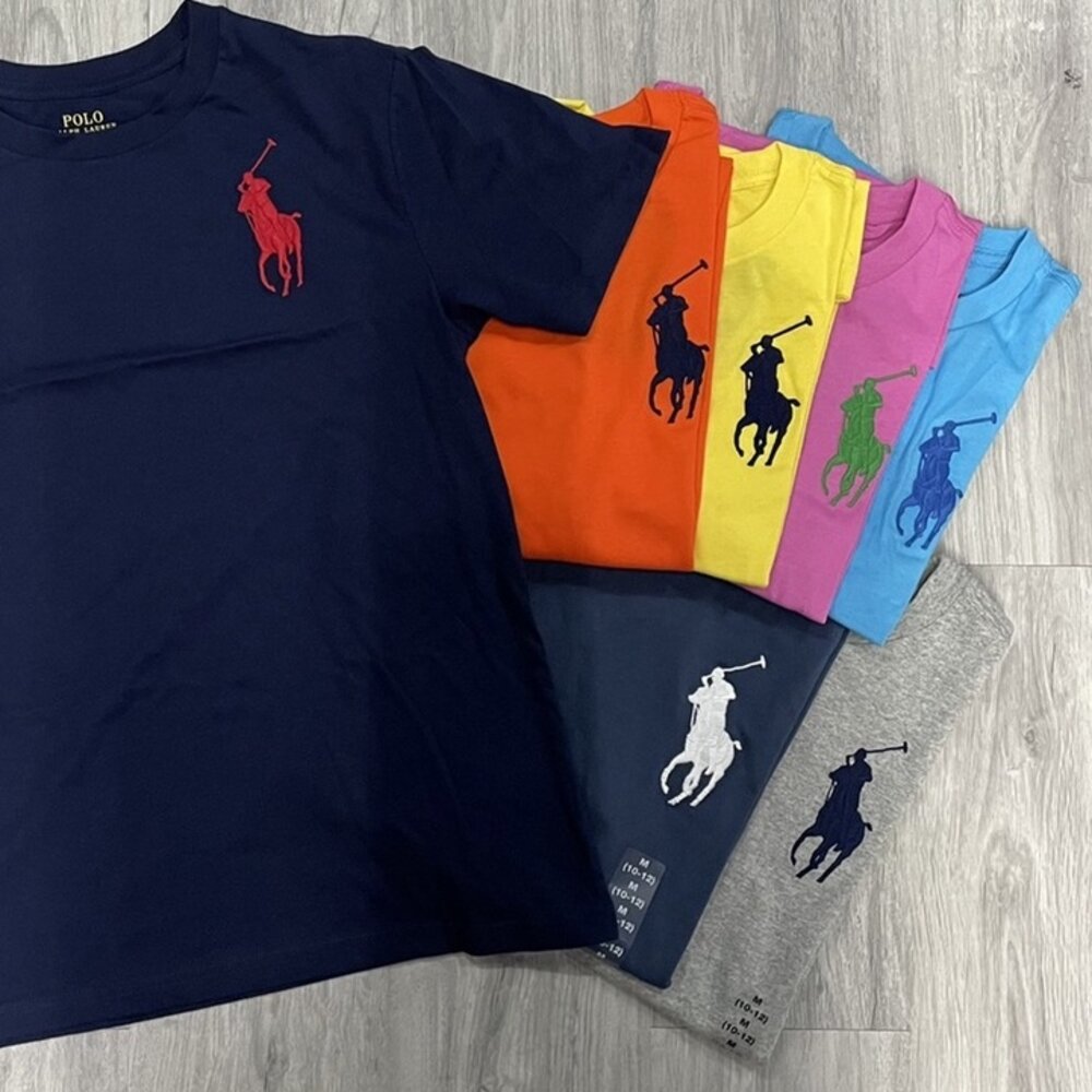 Ralph Lauren polo 大馬 男 女生衣著 刺繡 大馬短t 素面短T 青年款 閨蜜套裝 情侶裝 素t-圖片-2