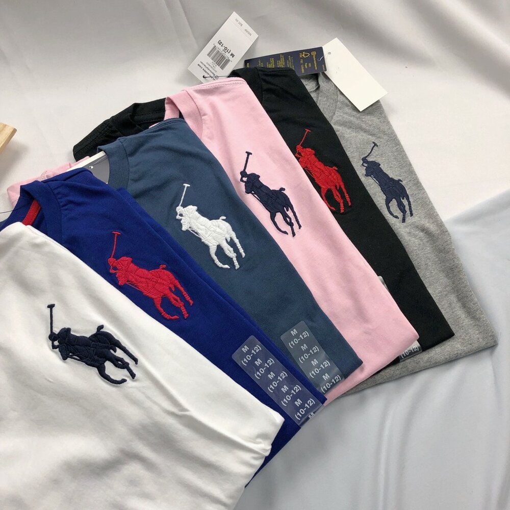 Ralph Lauren polo 大馬 男 女生衣著 刺繡 大馬短t 素面短T 青年款 閨蜜套裝 情侶裝 素t-圖片-3