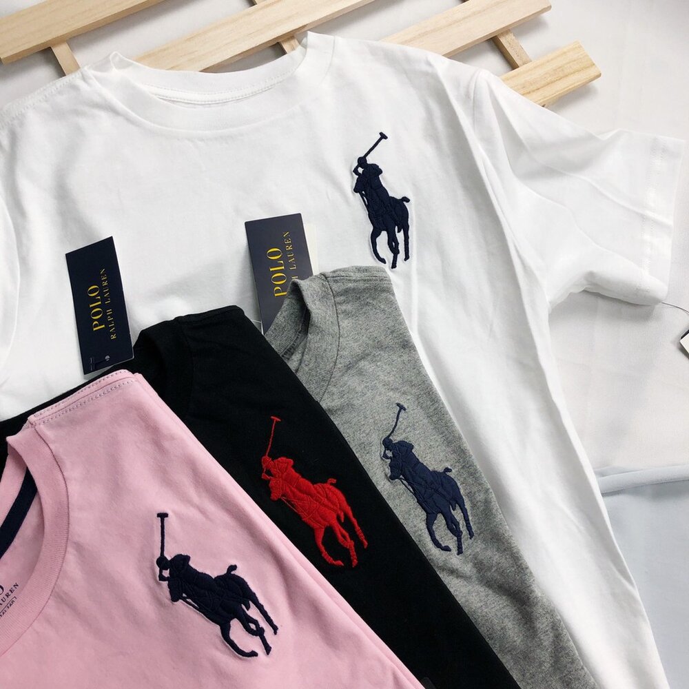 Ralph Lauren polo 大馬 男 女生衣著 刺繡 大馬短t 素面短T 青年款 閨蜜套裝 情侶裝 素t-圖片-4