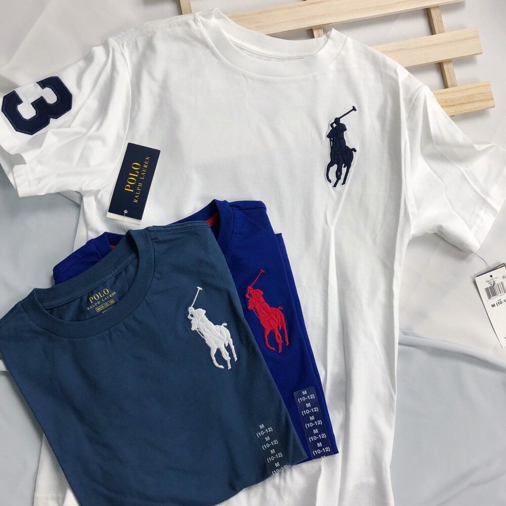 Ralph Lauren polo 大馬 男 女生衣著 刺繡 大馬短t 素面短T 青年款 閨蜜套裝 情侶裝 素t-圖片-5