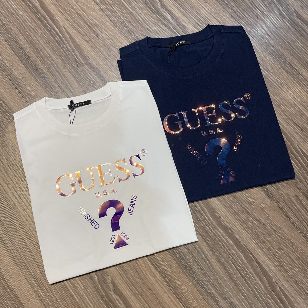 Guess 男生衣著 男生成人 GUESS短T 短T 情侶裝 T恤 經典倒三角 短袖 韓國公司貨-圖片-1