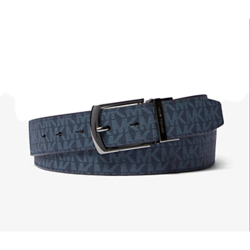 Michael kors MK 黑色/ 咖啡色/藍色 皮帶禮盒 雙面 雙頭 LOGO款 腰帶 雙面用 皮帶 多色可選-圖片-11
