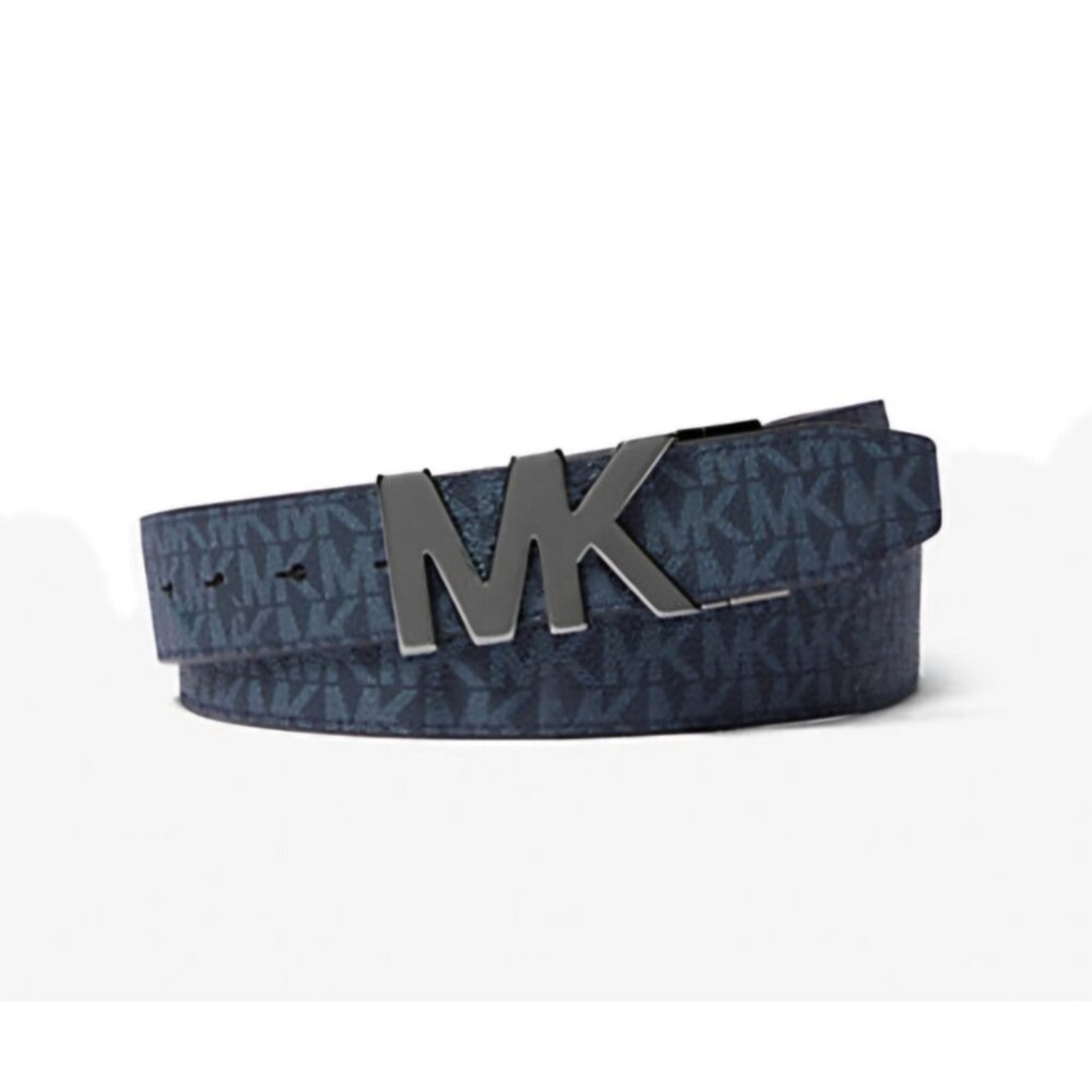 Michael kors MK 黑色/ 咖啡色/藍色 皮帶禮盒 雙面 雙頭 LOGO款 腰帶 雙面用 皮帶 多色可選-圖片-9