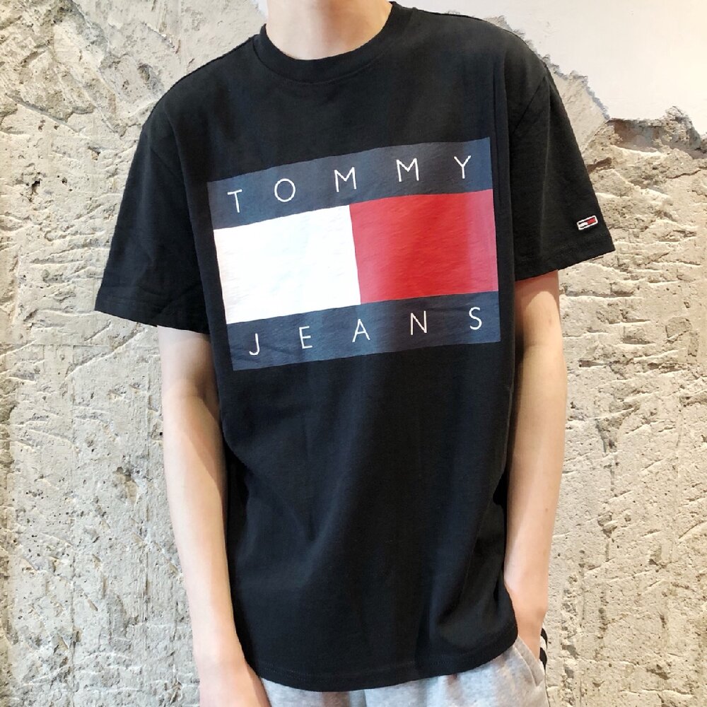 6531991320-Tommy Hilfiger 美國代購 湯米 短袖t-shirt  男生 貼布 重磅 偏大 成人 經典 大logo 短t