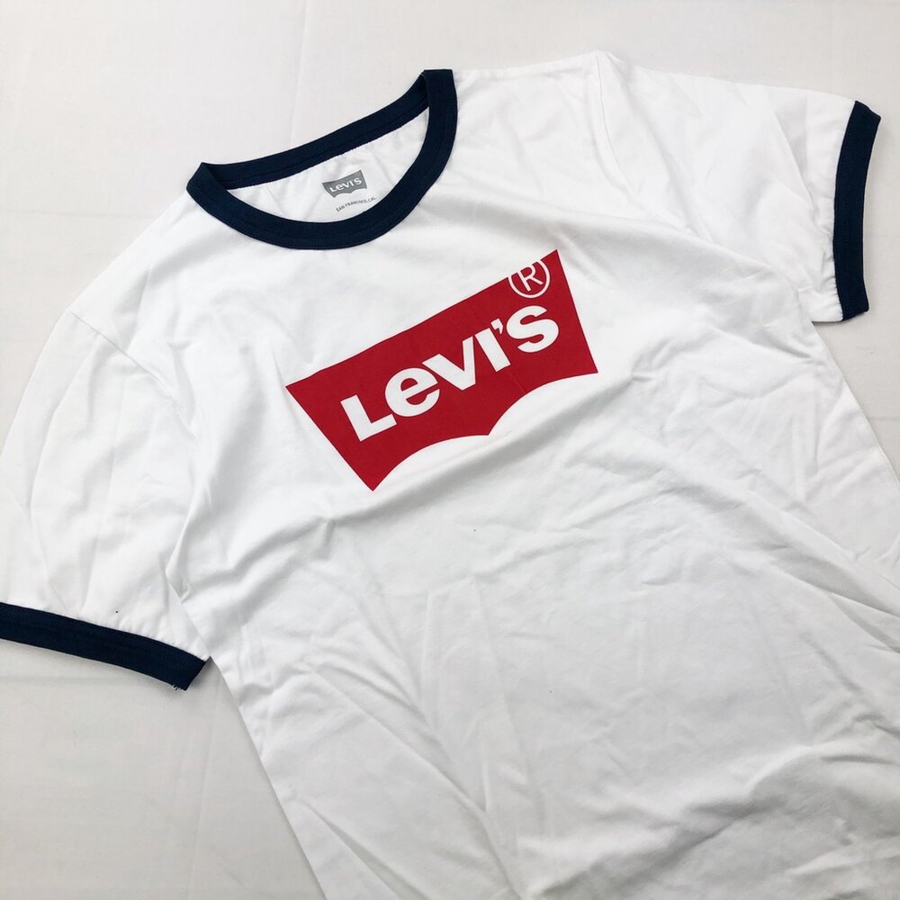 Levi's 青年 滾邊 國外限定款 IG網紅穿著款式 LEVIS 情侶款 T-shirt 短T t恤-圖片-7