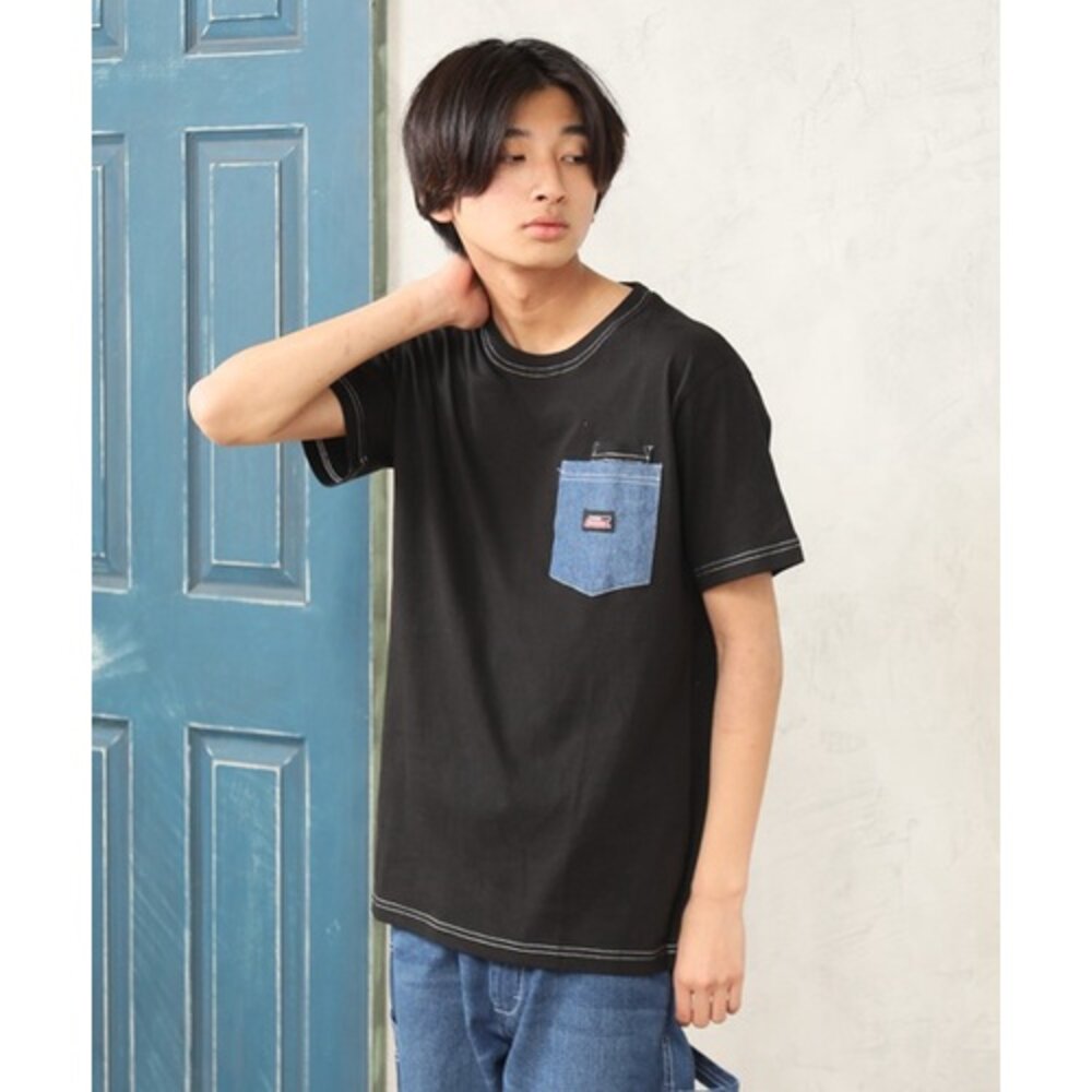 Dickies 印膠 小LOGO 經典 短袖 短Tee 拼接款 短T 口袋TEE-圖片-11