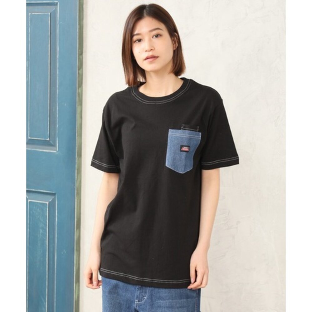 Dickies 印膠 小LOGO 經典 短袖 短Tee 拼接款 短T 口袋TEE-圖片-9
