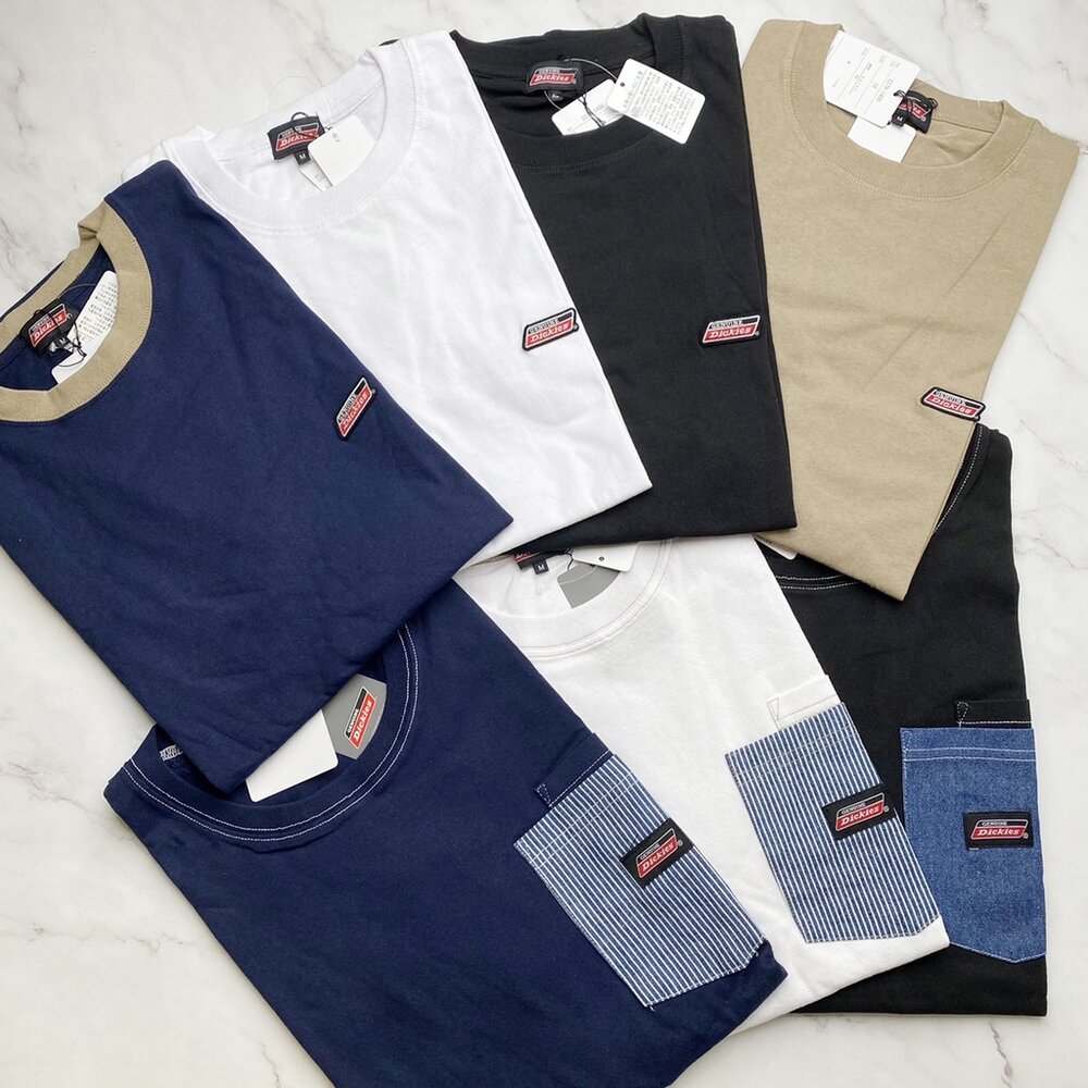 7846430038-Dickies 印膠 小LOGO 經典 短袖 短Tee 拼接款 短T 口袋TEE