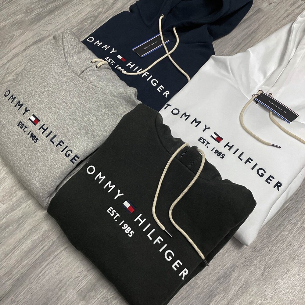 Tommy Hilfiger TOMMY 男款 1985 內刷毛 經典Logo 字母 帽T 刺繡 貼布 連帽T恤-圖片-1