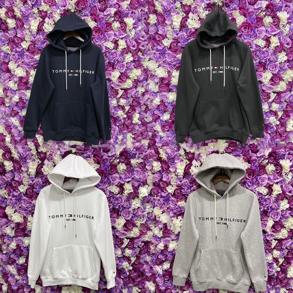 Tommy Hilfiger TOMMY 男款 1985 內刷毛 經典Logo 字母 帽T 刺繡 貼布 連帽T恤-圖片-2