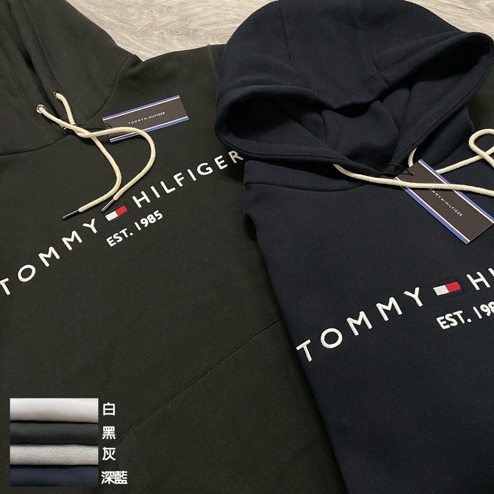Tommy Hilfiger TOMMY 男款 1985 內刷毛 經典Logo 字母 帽T 刺繡 貼布 連帽T恤-圖片-6