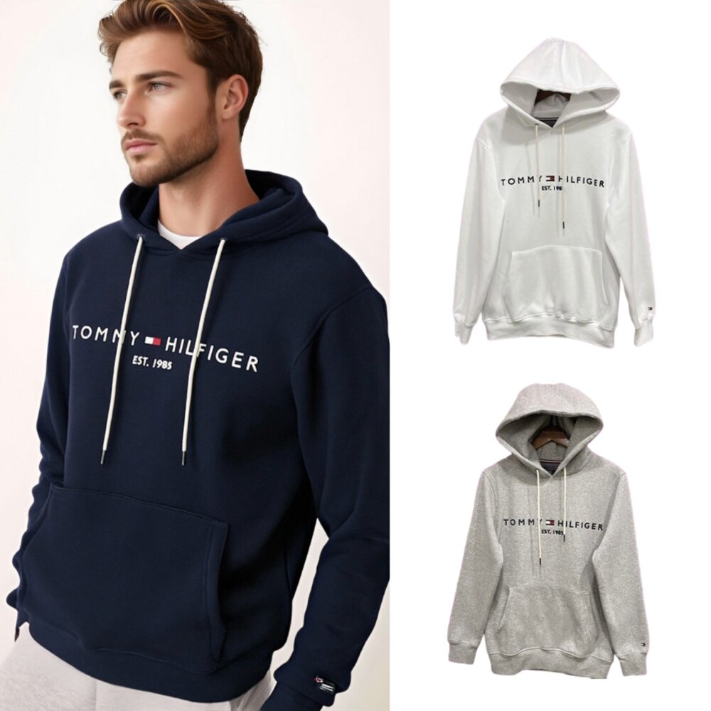 9212026249-Tommy Hilfiger TOMMY  男款 1985 內刷毛 經典Logo 字母 帽T 刺繡 貼布 連帽T恤
