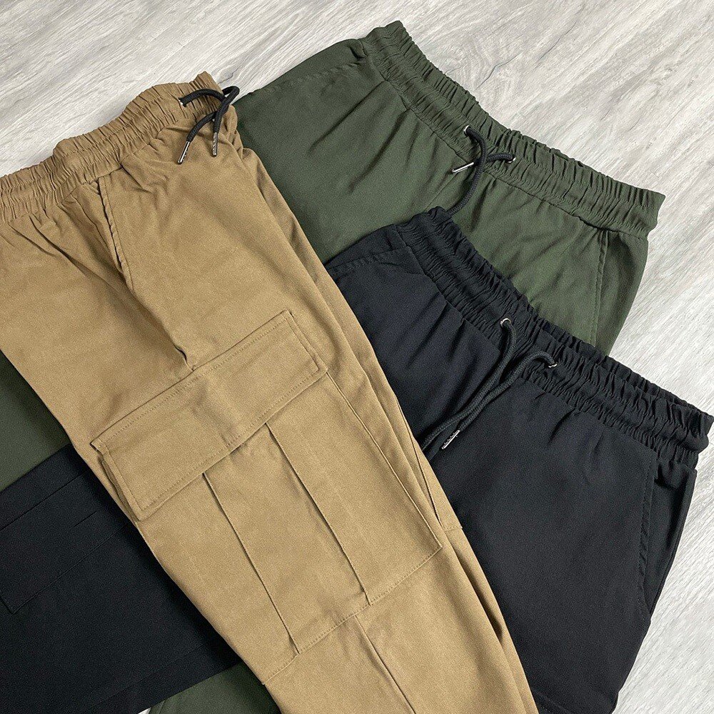 韓版 工作褲 工裝長褲 街頭 軍裝 修身 大口袋 工作褲 窄版長褲 軍裝褲 長褲 彈性纖維 縮口褲 1498-圖片-9