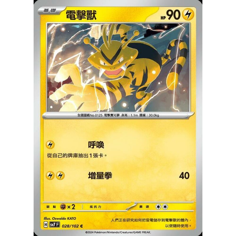 24434238433-【晴天屋】PTCG 中文版 電擊獸 SV7 028/102 C