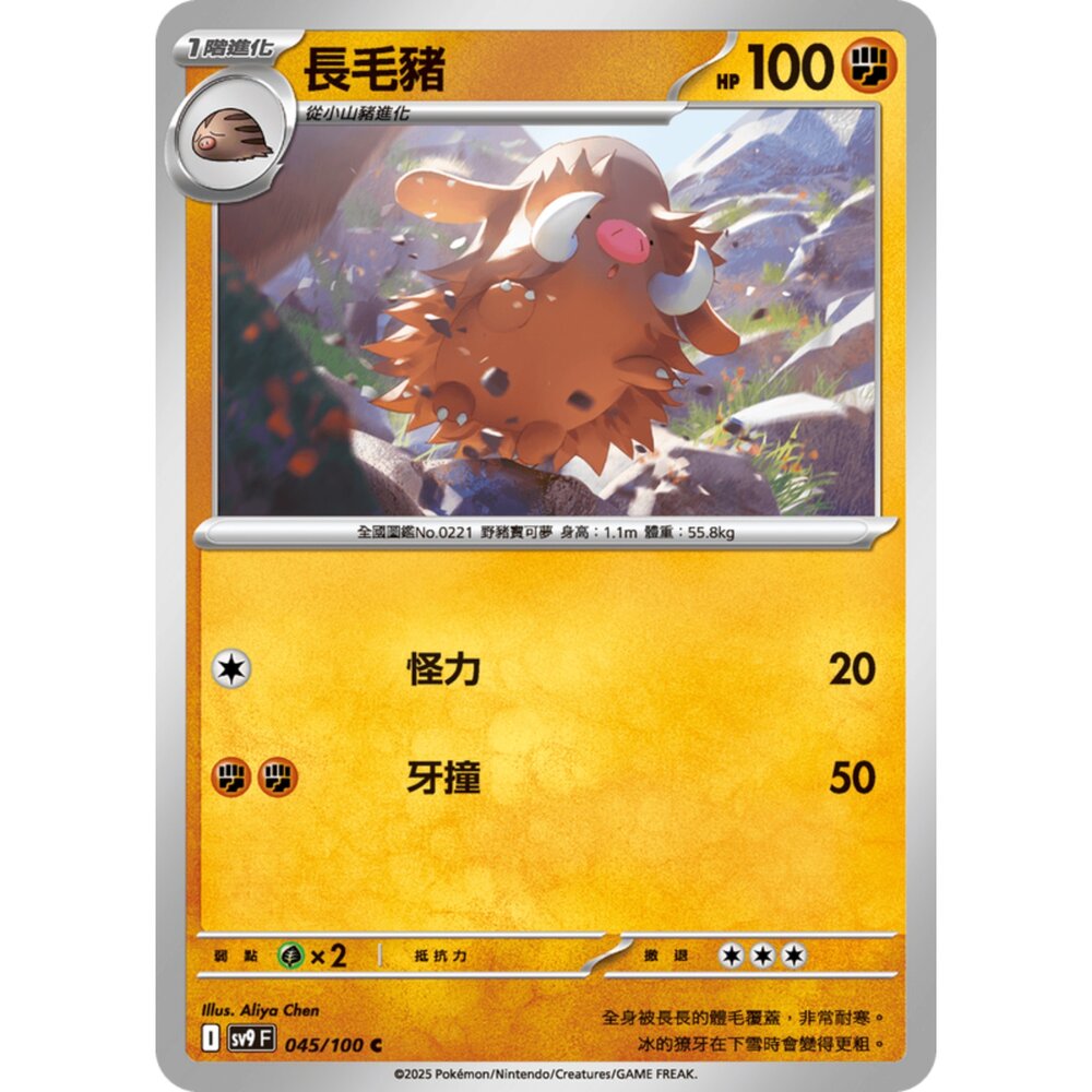 250206191734-【晴天屋】寶可夢 PTCG 中文版 長毛豬 SV9 045/100 C