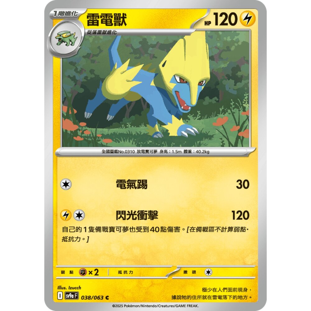 250327174030-【晴天屋】寶可夢 PTCG 中文版 雷電獸 SV9a 038/063 C