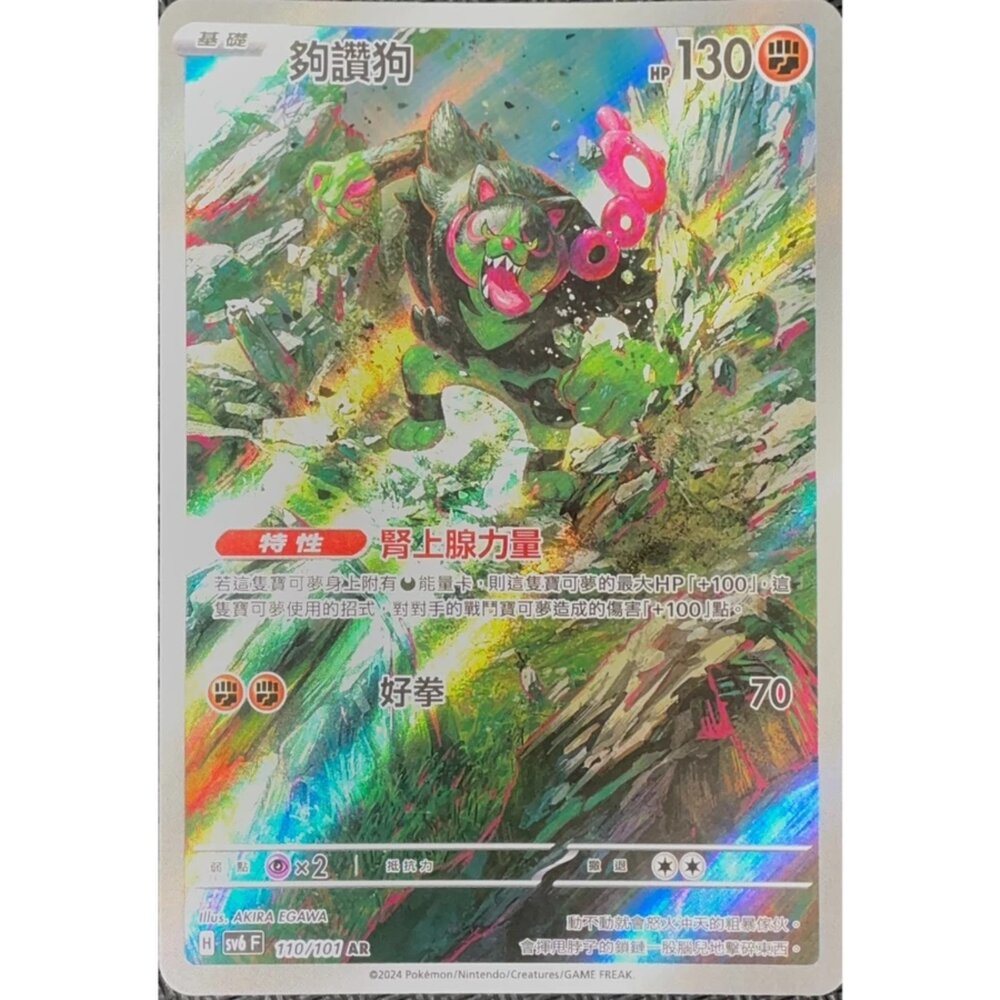 250330170643-【晴天屋】寶可夢 PTCG 中文版 夠讚狗 SV6 110/101 AR 閃卡