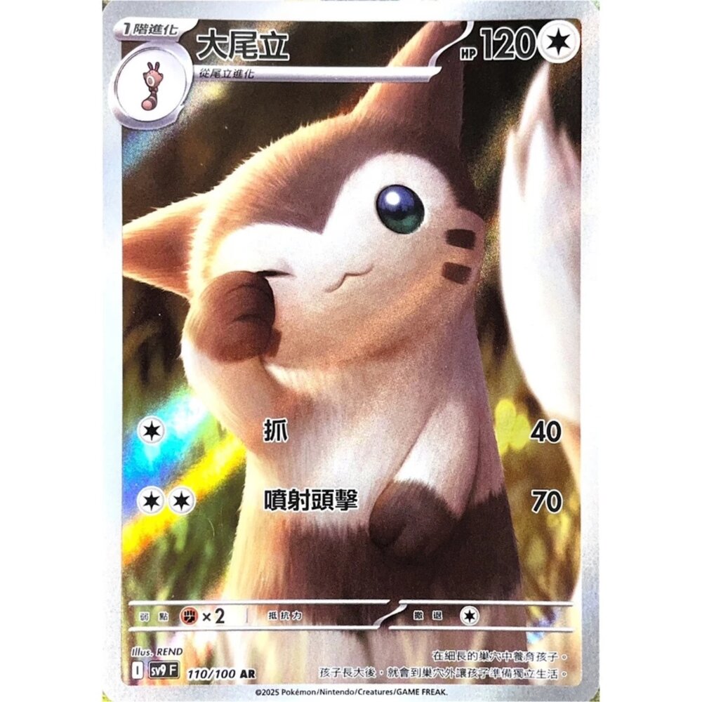 250330182010-【晴天屋】寶可夢 PTCG 中文版 大尾立 SV9 110/100 AR 閃卡
