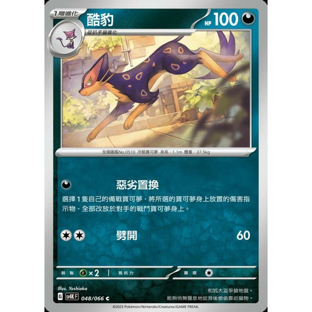 25150607361-【晴天屋】PTCG 寶可夢 中文版 酷豹 SV4K 048/066 C