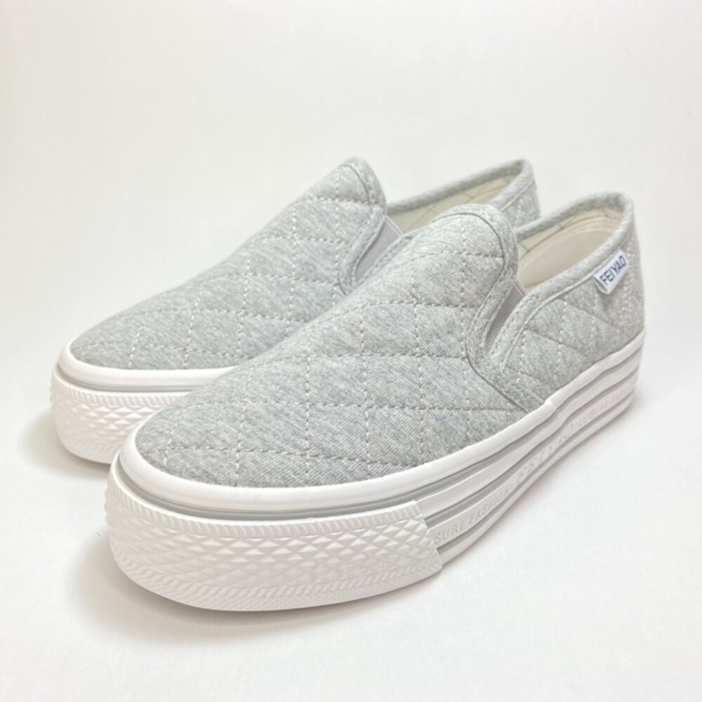 帆布厚底鞋 跟高3.5🔥送鞋墊🔥 現貨秒出 平底鞋 休閒鞋小白鞋 女鞋-圖片-1