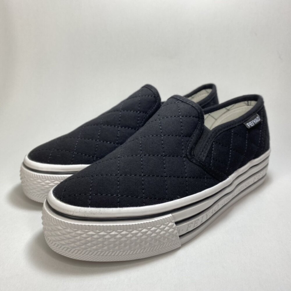 帆布厚底鞋 跟高3.5🔥送鞋墊🔥 現貨秒出 平底鞋 休閒鞋小白鞋 女鞋-圖片-2