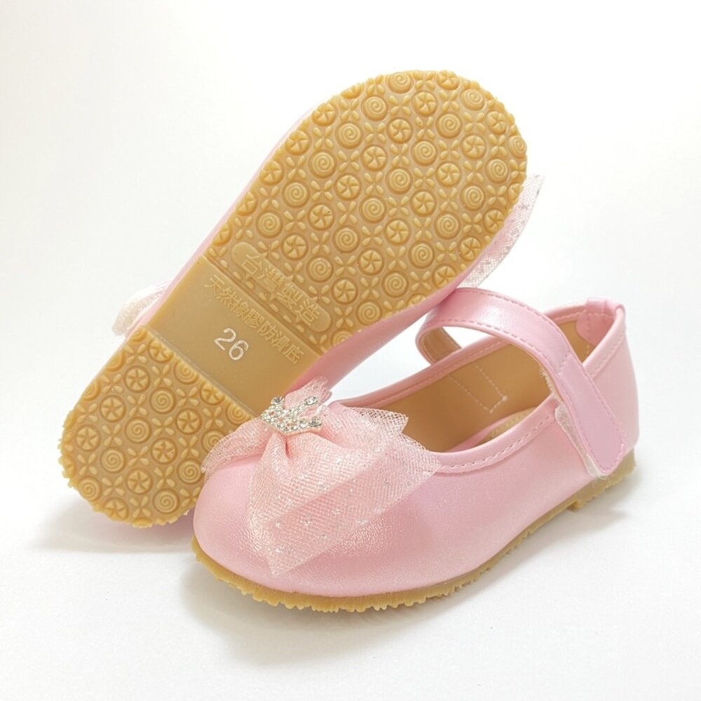 女童娃娃鞋 米菲兔 水鑽皇冠 蝴蝶結 白色 粉色 素面皮鞋 公主鞋 休閒鞋 台灣製 米飛兔-圖片-4