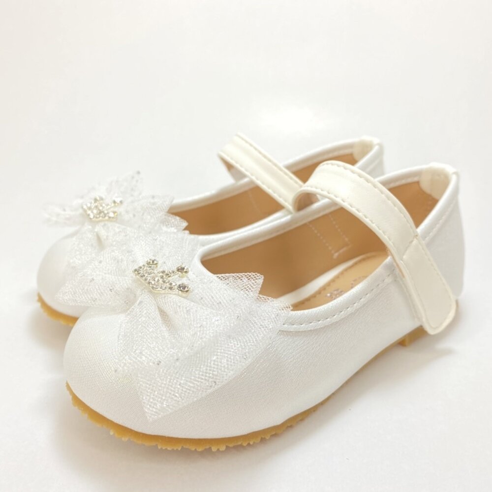 女童娃娃鞋 米菲兔 水鑽皇冠 蝴蝶結 白色 粉色 素面皮鞋 公主鞋 休閒鞋 台灣製 米飛兔-圖片-5