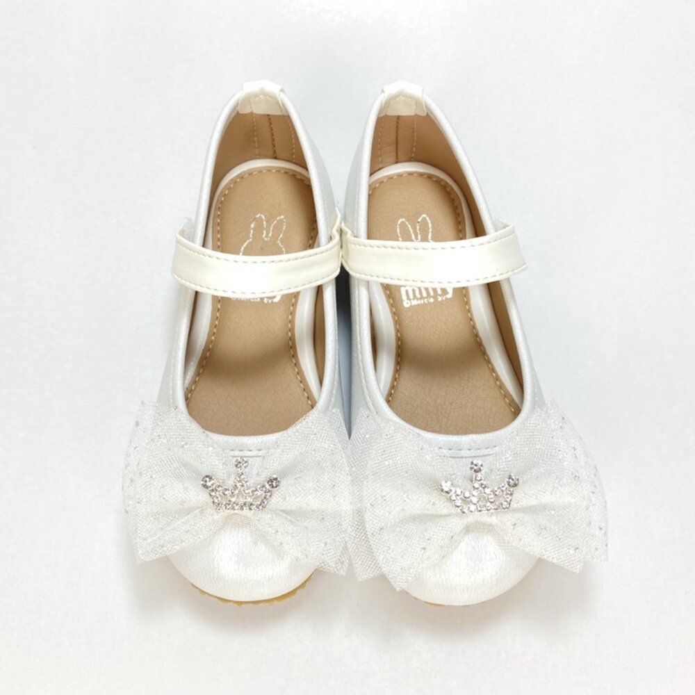 女童娃娃鞋 米菲兔 水鑽皇冠 蝴蝶結 白色 粉色 素面皮鞋 公主鞋 休閒鞋 台灣製 米飛兔-圖片-6