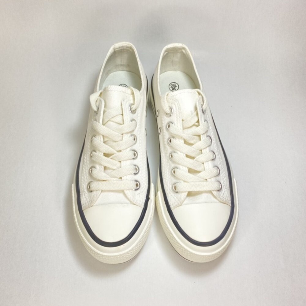 帆布厚底鞋 奶茶色 小白鞋 🔥送鞋墊🔥 現貨秒出 休閒鞋 懶人鞋 平底鞋-圖片-7