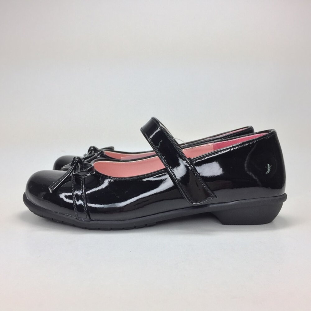 台灣製內裏真皮女童皮鞋 學生鞋 漆皮蝴蝶結 白皮鞋 方頭魔鬼氈 king children 小甜心鞋坊-圖片-2