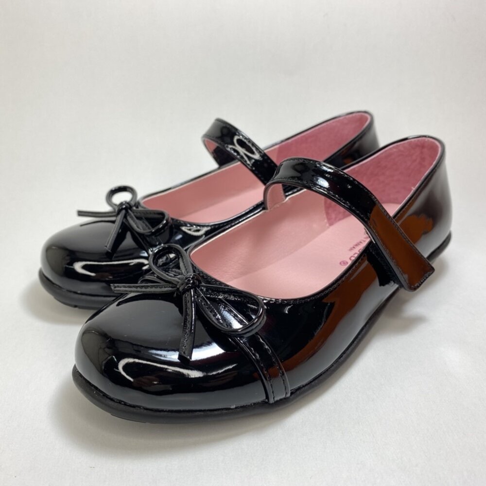 台灣製內裏真皮女童皮鞋 學生鞋 漆皮蝴蝶結 白皮鞋 方頭魔鬼氈 king children 小甜心鞋坊-圖片-4