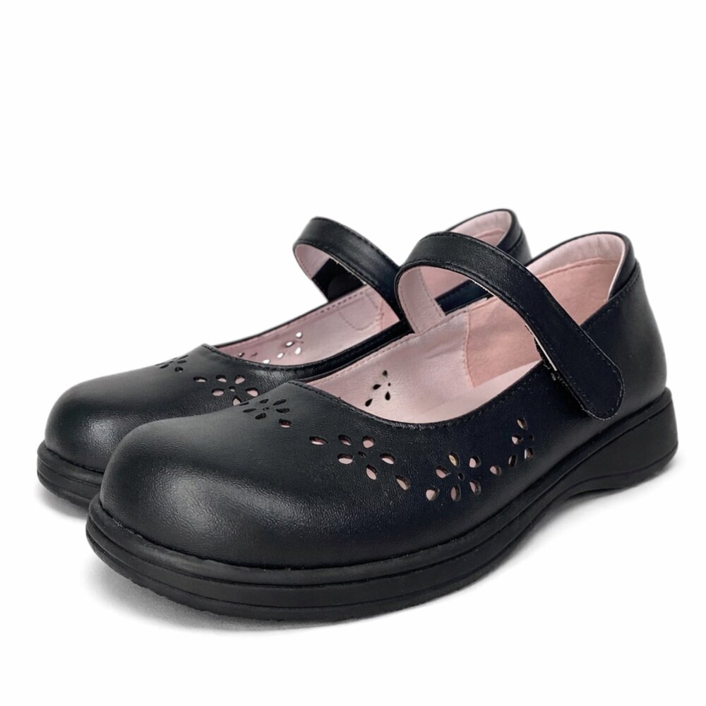 台灣製 女童皮鞋 學生鞋 黑皮鞋 花童鞋 Tolaku 雕花 亮面 漆皮-圖片-4