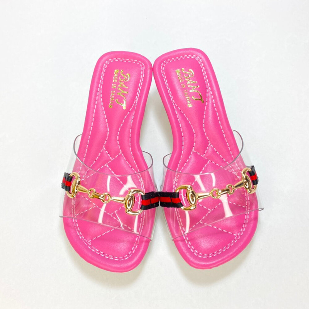 女童低根拖鞋 中童16-21號 台灣製 公主低跟 蝴蝶結水鑽 兒童低跟鞋 高跟鞋-圖片-3